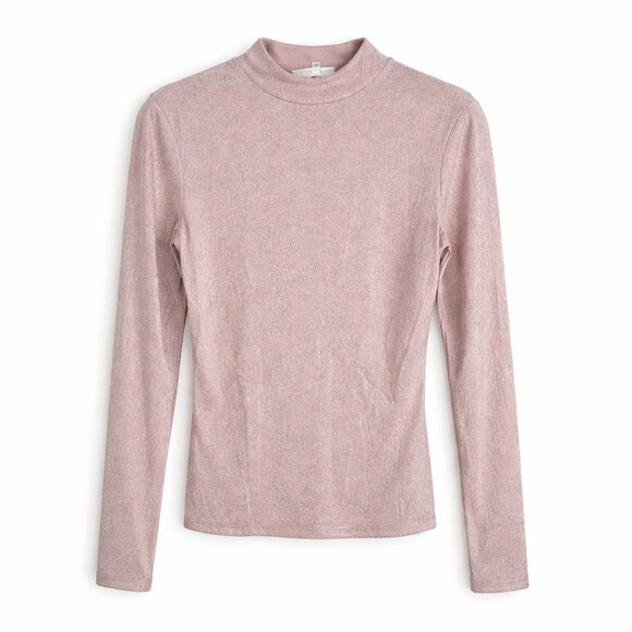 Reformation Bailey Knit Top in Rose Sparkle Pink Size Small - Picture 2 of 4